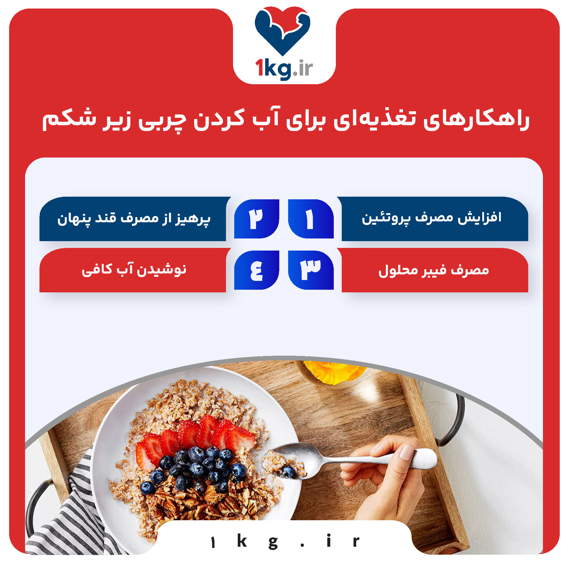 راهکارهای تغذیه‌ای برای آب کردن چربی زیر شکم