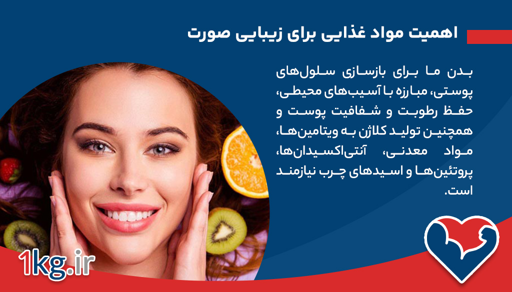 اهمیت مواد غذایی برای زیبایی صورت