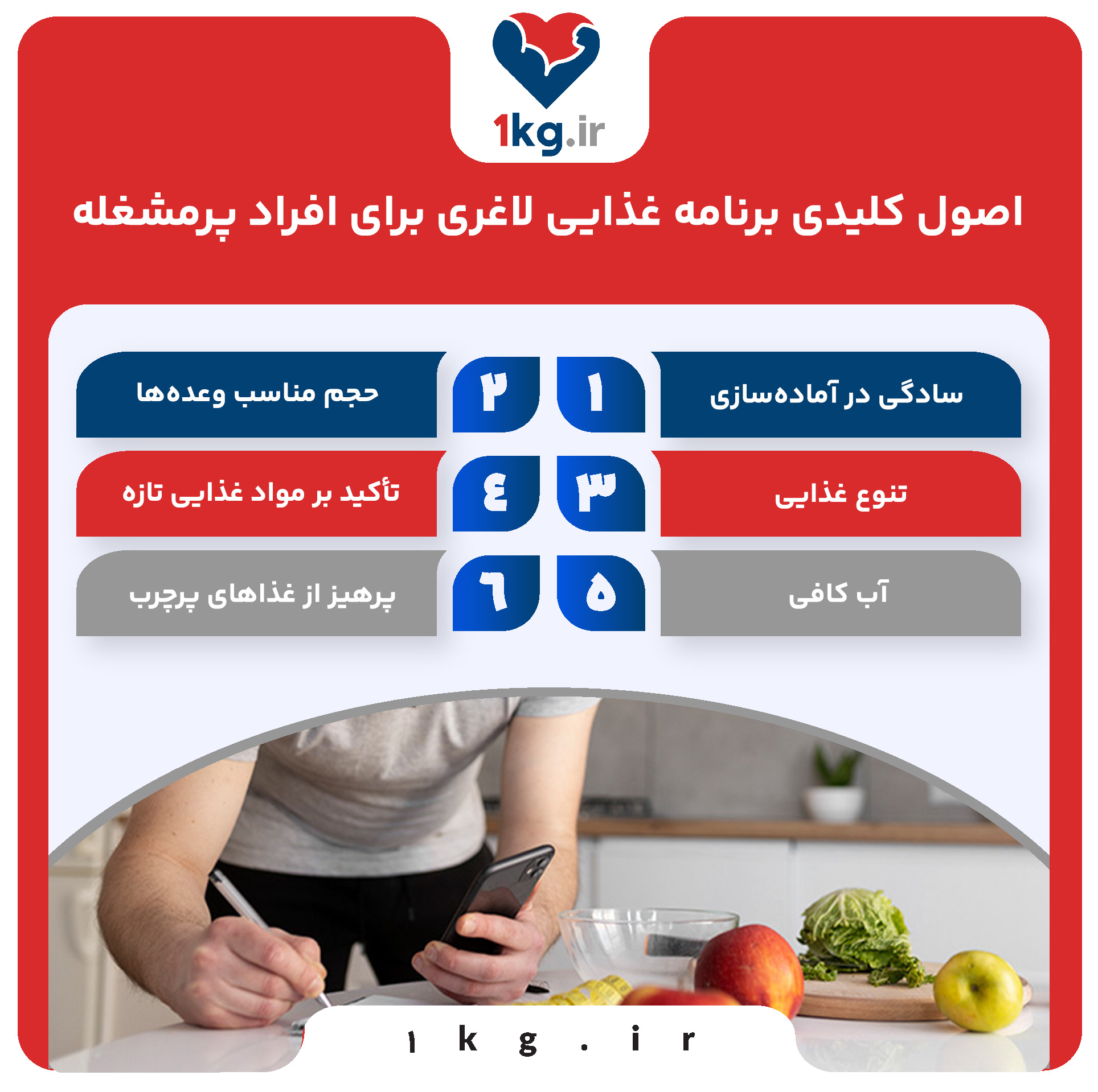 اصول کلیدی برنامه غذایی لاغری برای افراد پرمشغله