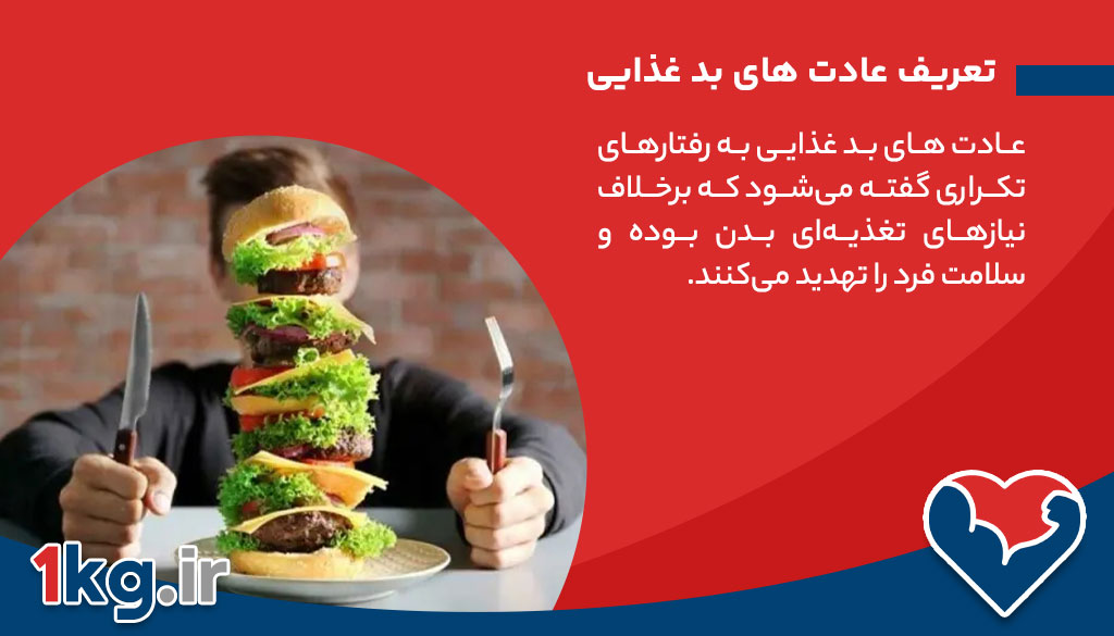 عادت های بد غذایی: شناخت، تأثیرات و راهکارهای اصلاح 26 تعریف عادت های بد غذایی