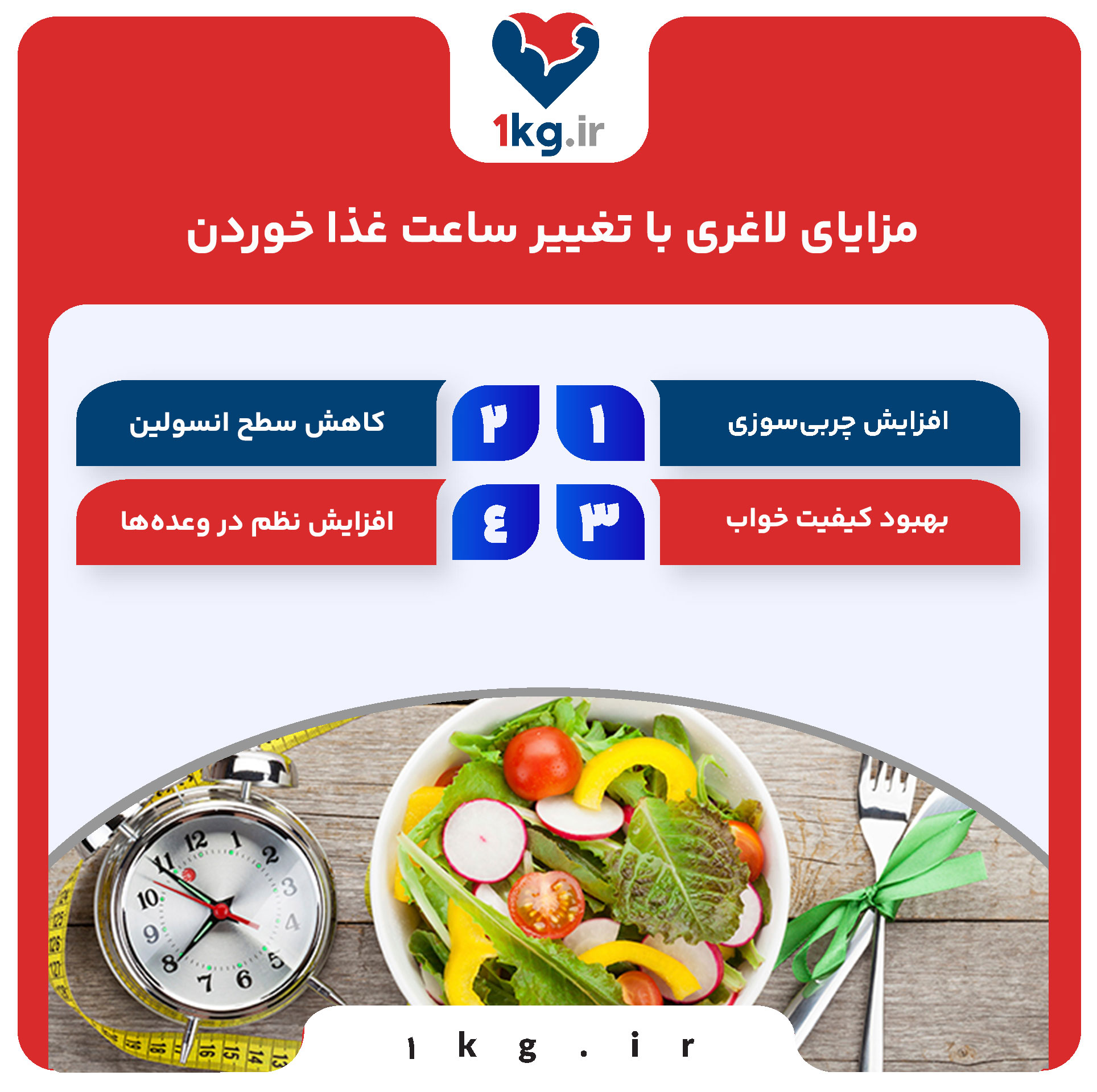 مزایای لاغری با تغییر ساعت غذا خوردن