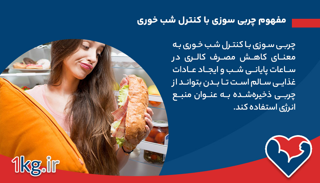 چربی سوزی با کنترل شب خوری+7 اصل کارساز 26 مفهوم چربی سوزی با کنترل شب خوری